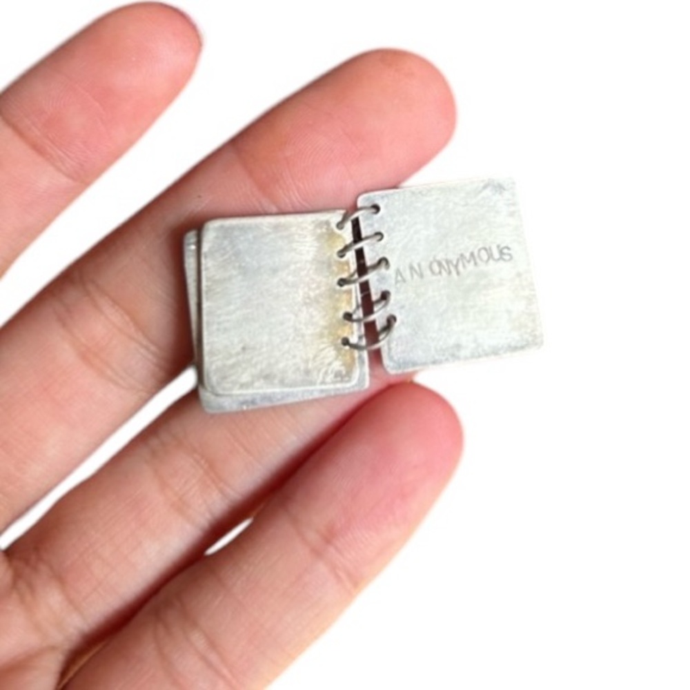 Sundance Positive Affirmation Book Necklace Kathy Bransfield 925 silver - Picture 2 of 6